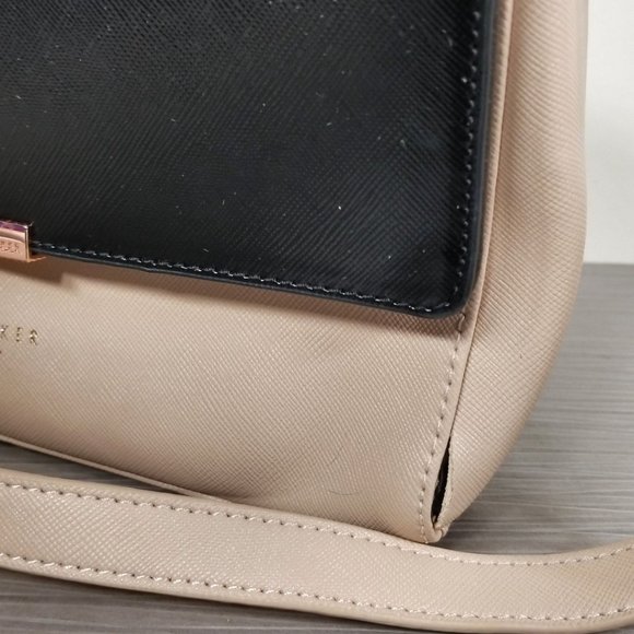 Ted Baker London Faux Leather Crossbody Bag, Beige & Black - Picture 12 of 12